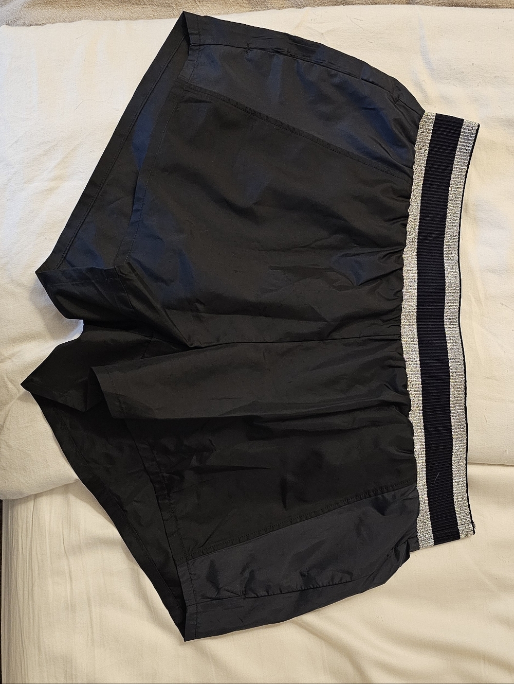Victoria Sport Black Shorts with Metallic Waistband. Size XS.